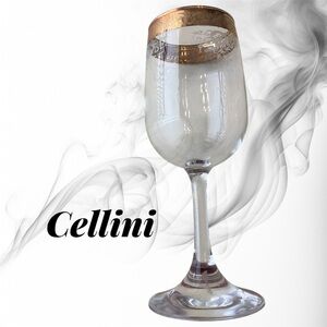 Vintage Cellini Italy Crystal Wine Glass